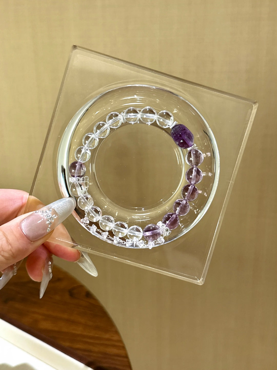 ▫️▪️ Amethyst white crystal Pixiu bracelet